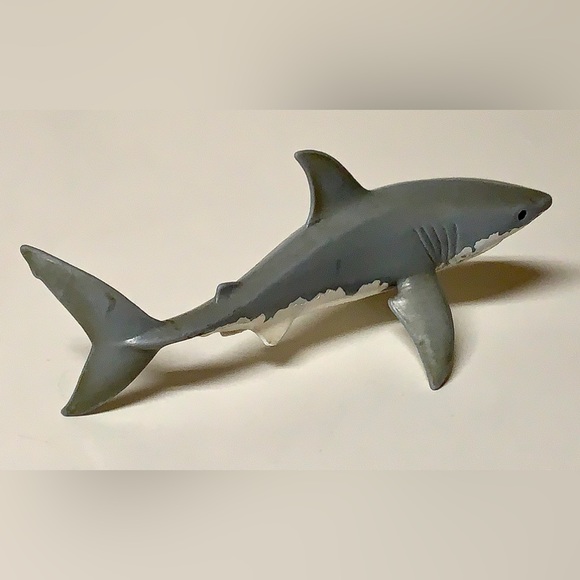 Vtg SCHLEICH Miniature Solid Hard Rubber Great White Shark Figurine Toy - Picture 6 of 16
